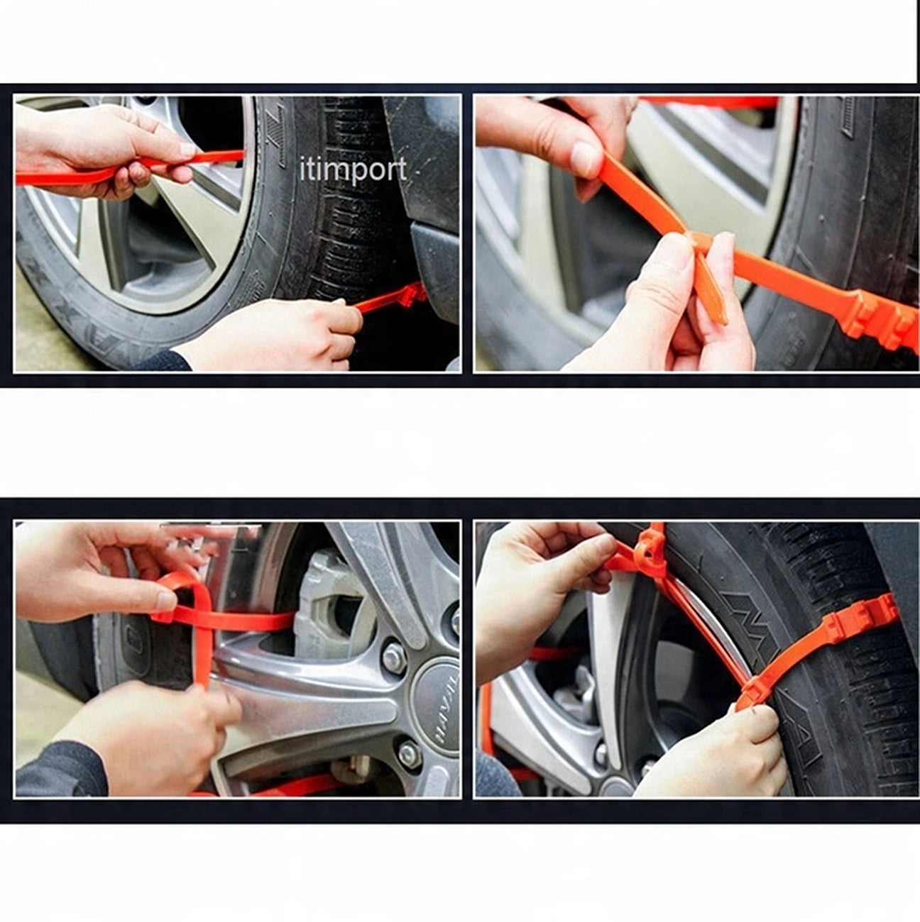 Neslīdošas sniega ķēdes, 10 gab., neilons