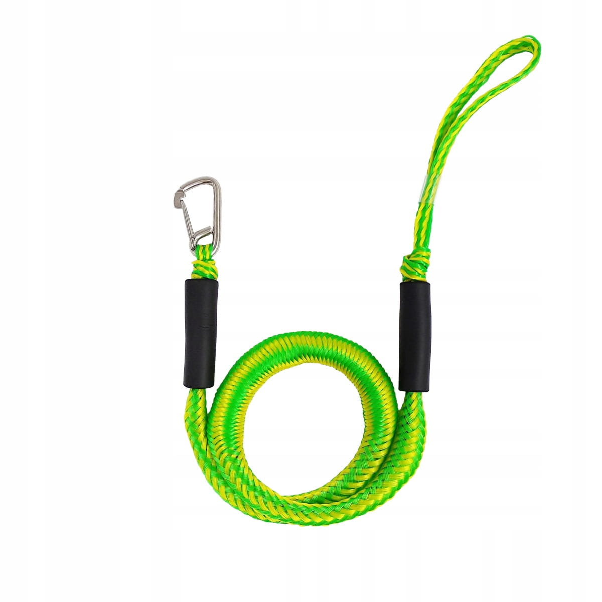 Elastīga zaļa pietauvošanās virve ar karabīni 165 cm