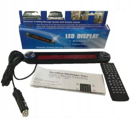 LED displejs ar tālvadības pulti, teksts automašīnai