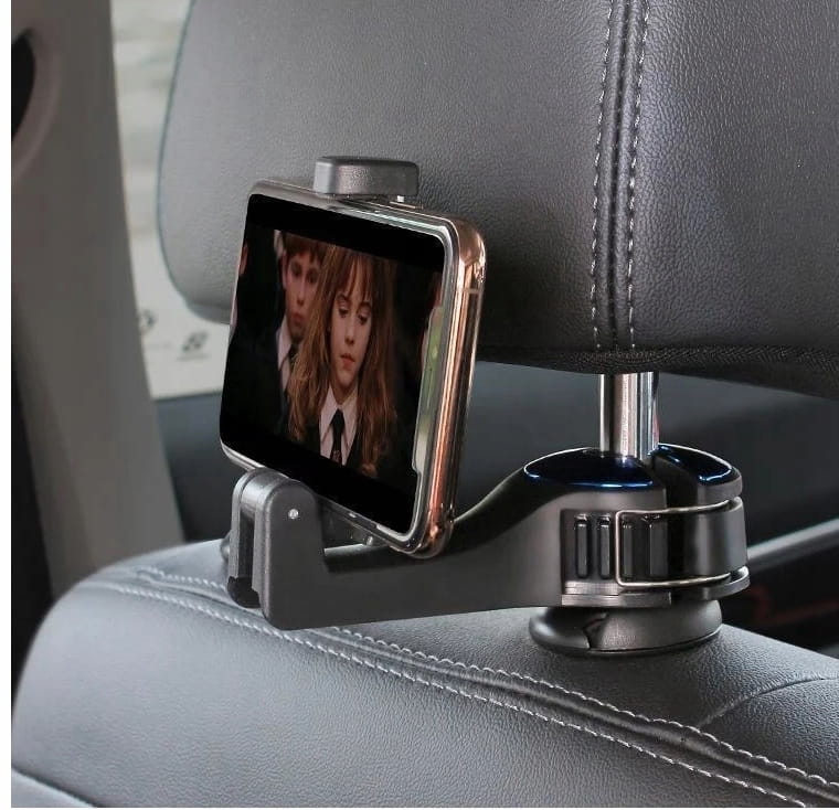 Automašīnas telefona turētājs galvas balstam ar āķi