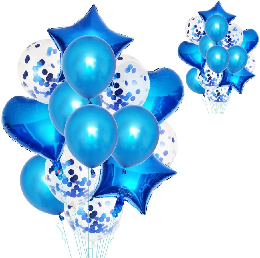 14 gab. zilo balonu komplekts F143