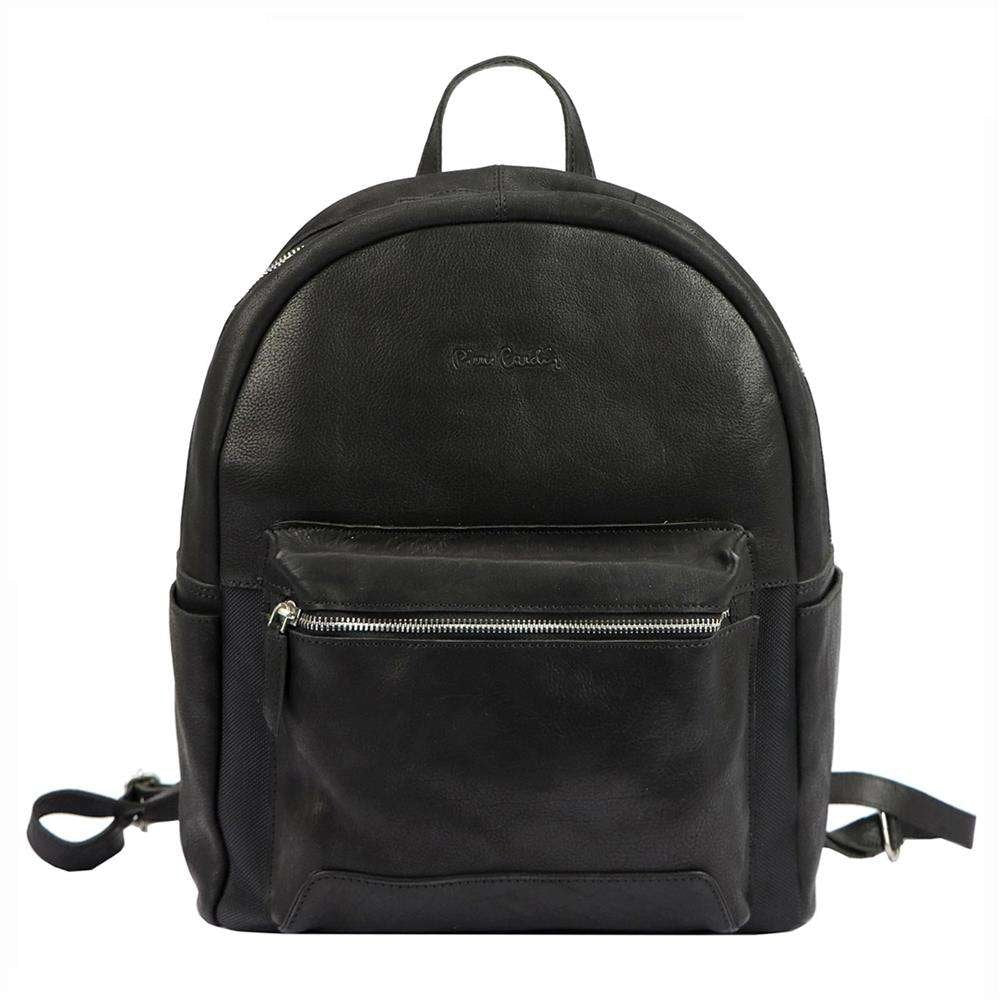 Ādas mugursoma Pierre Cardin YS12, melna