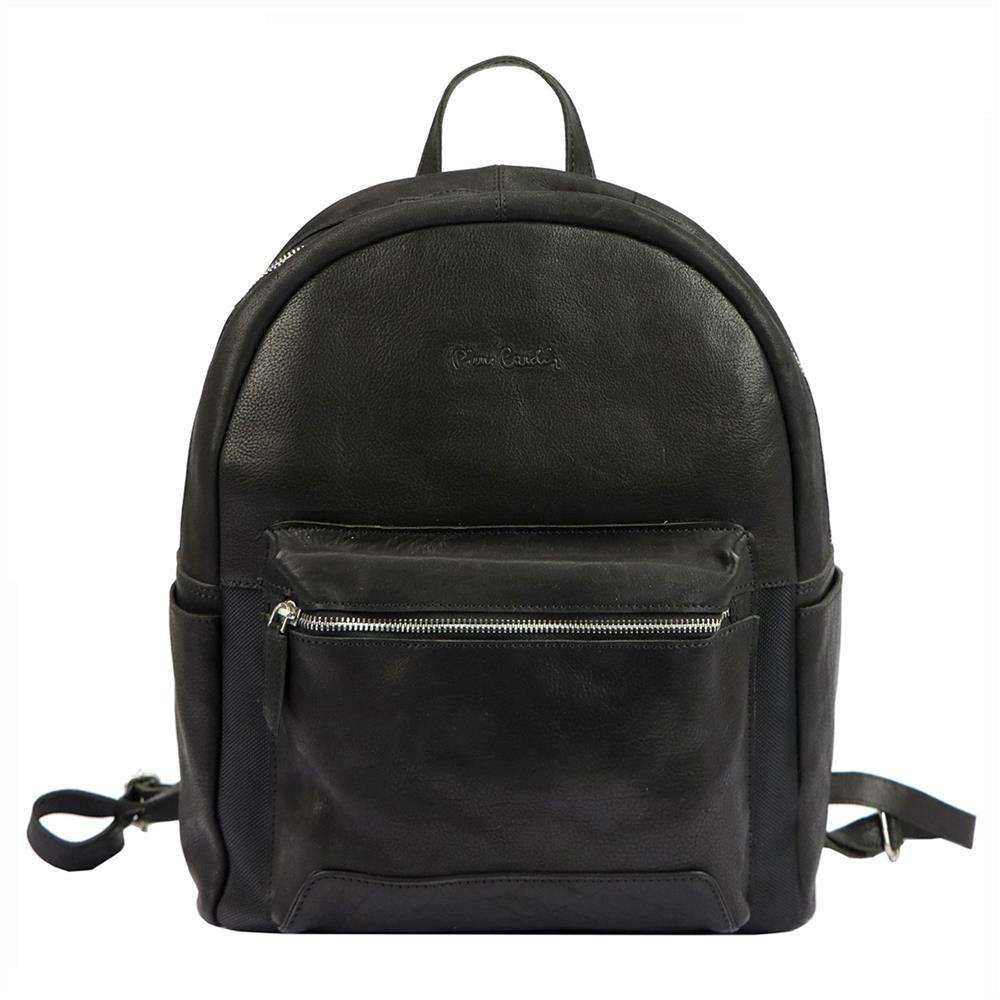 Ādas mugursoma Pierre Cardin YS12, melna