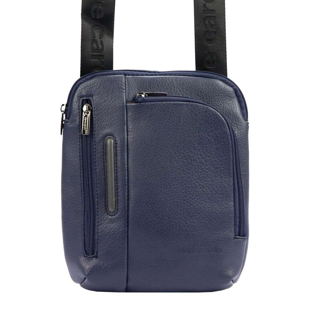 Vīriešu zila „crossbody“ soma Pierre Cardin, ekoloģiskā āda