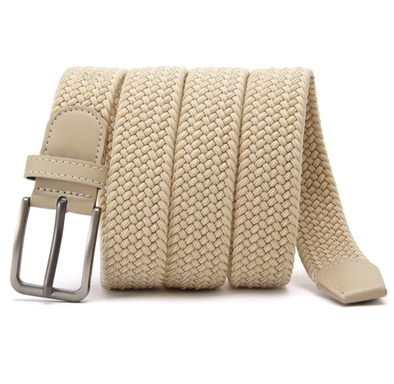 Elastīga, bēša auduma josta N332