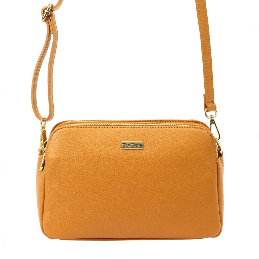 Moteriška odinė crossbody rankinė MiaMore, ruda