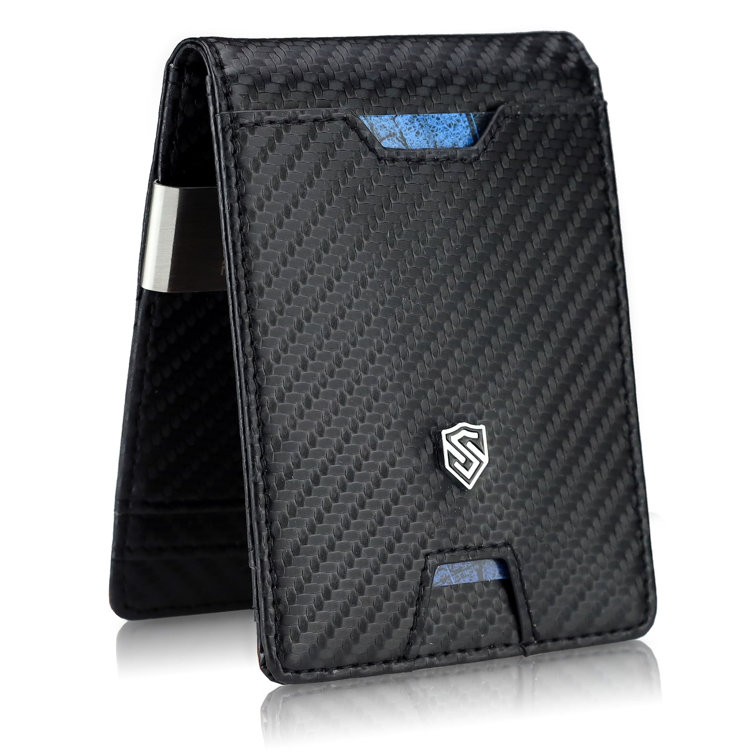 Vīriešu plāns maks, karšu turētājs ar RFID F02 oglekļa šķiedras S19