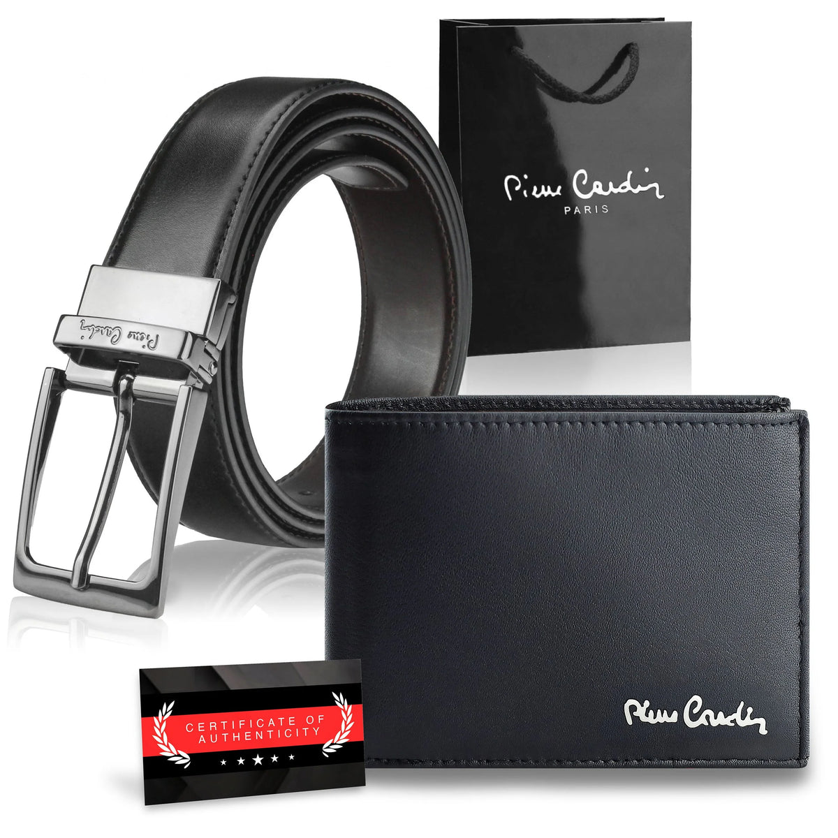 Dāvanu komplekts vīriešiem: Pierre Cardin RFID ādas maks, ādas josta 75TILAK8806