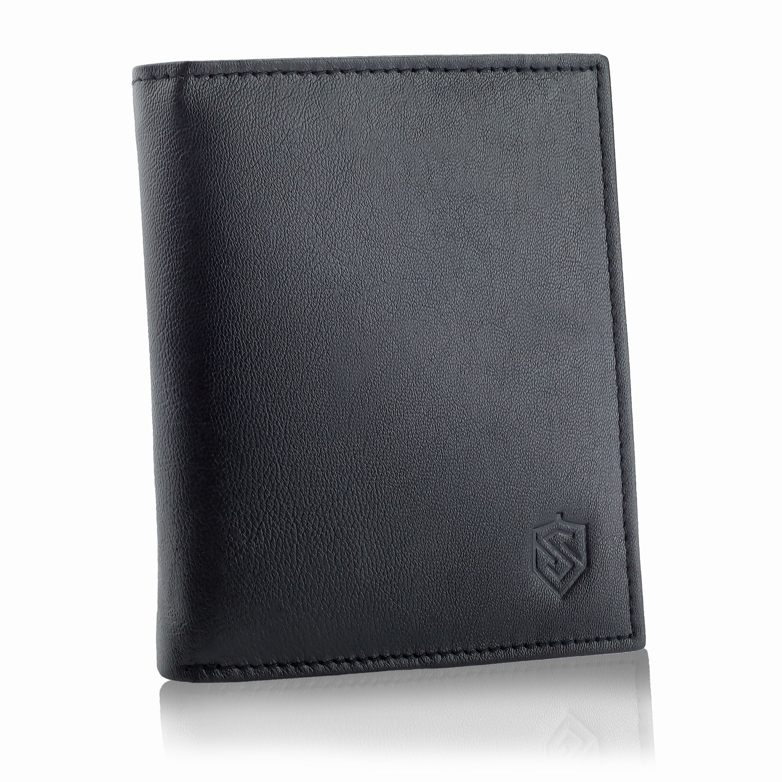 Vīriešu maks STEVENS melns klasisks ādas maks S88