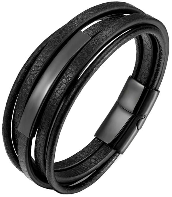 Vīriešu rokassprādze B111, melna A19