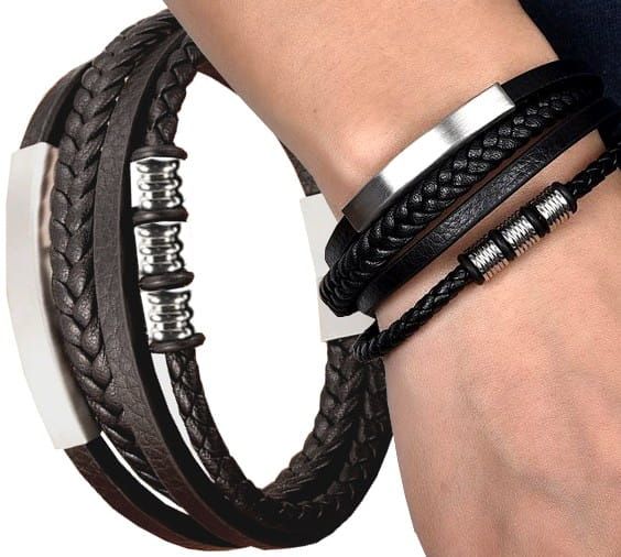 Vīriešu rokassprādze B111, melna A20