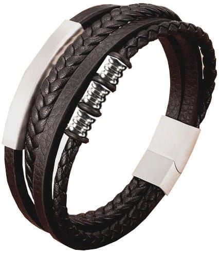 Vīriešu rokassprādze B111, melna A20