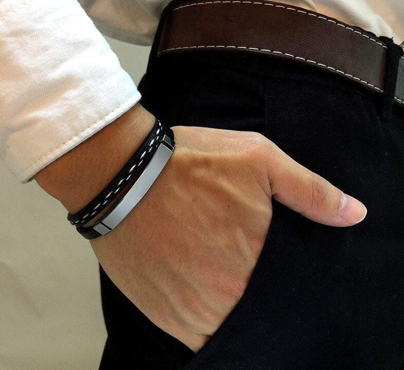 Vīriešu rokassprādze F81, melna A15