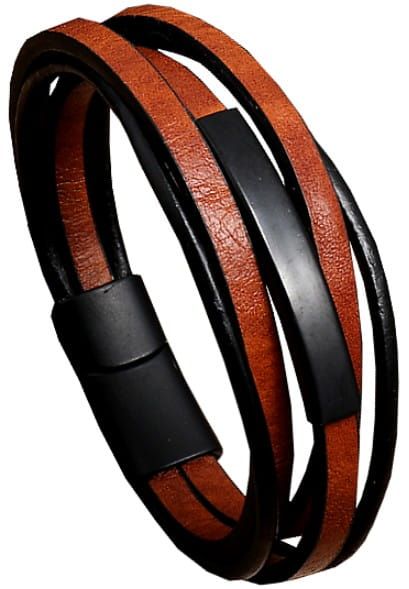 Vīriešu ādas aproce L111, brūna A3