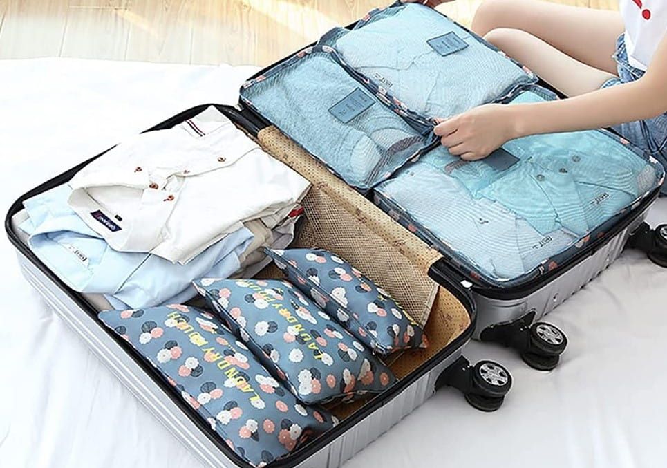 Čemodānu ieliktņu komplekts, dažādās krāsās