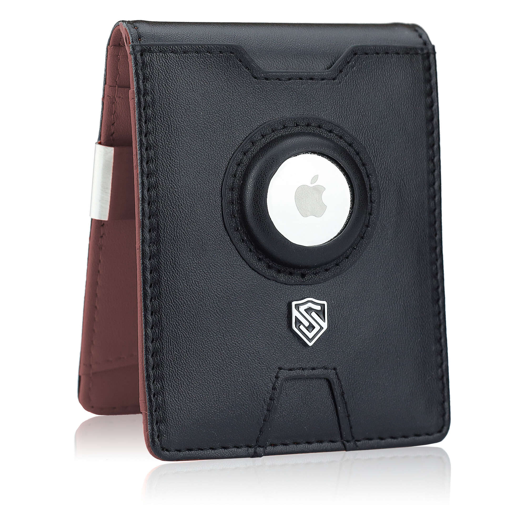 Vīriešu ādas maks Stevens Airtag BLK/BRN S186