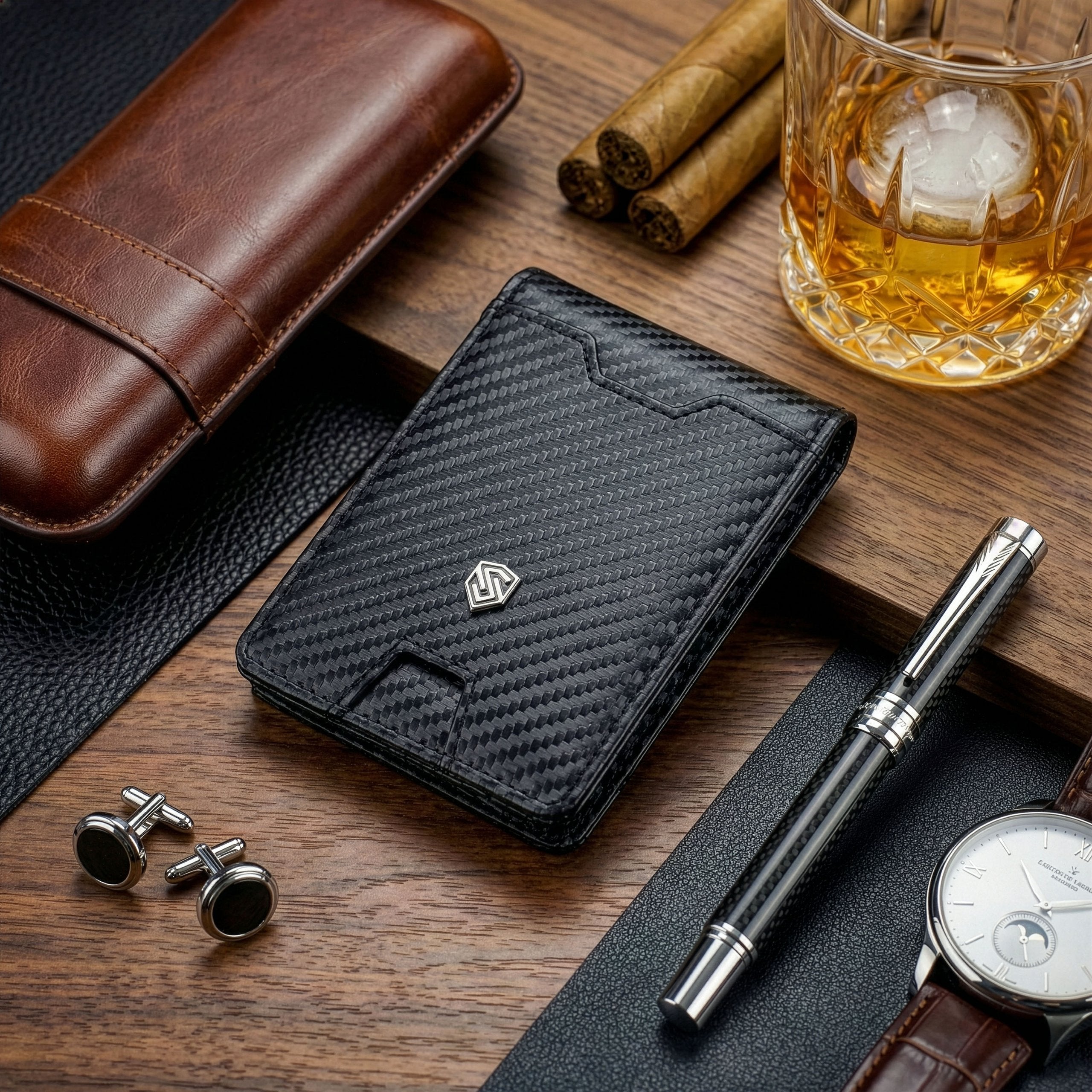 Vīriešu plāns maks, karšu turētājs ar RFID S25 identifikāciju