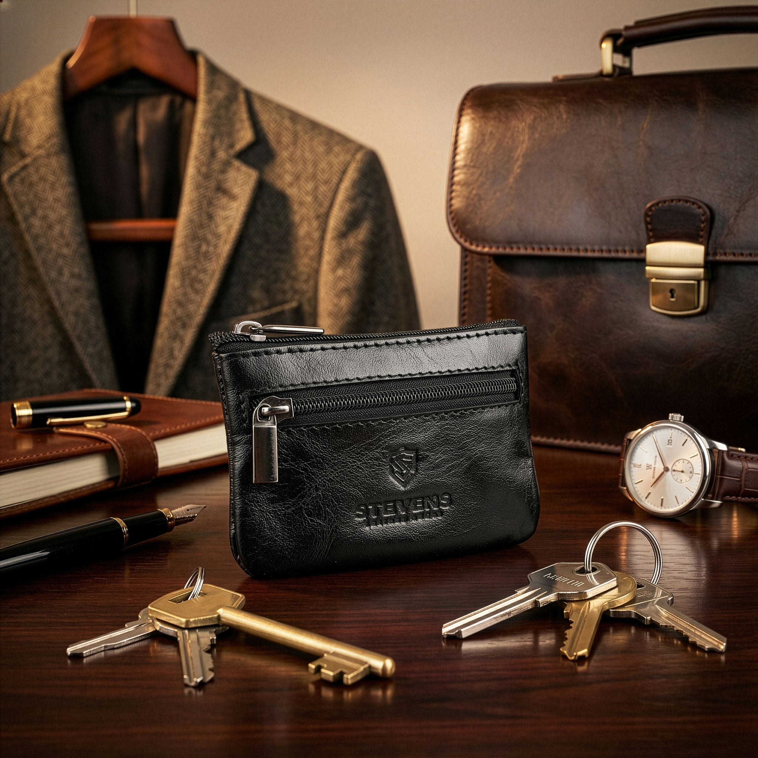 Maza ādas maciņš atslēgām, monētām Stevens P49 S1036