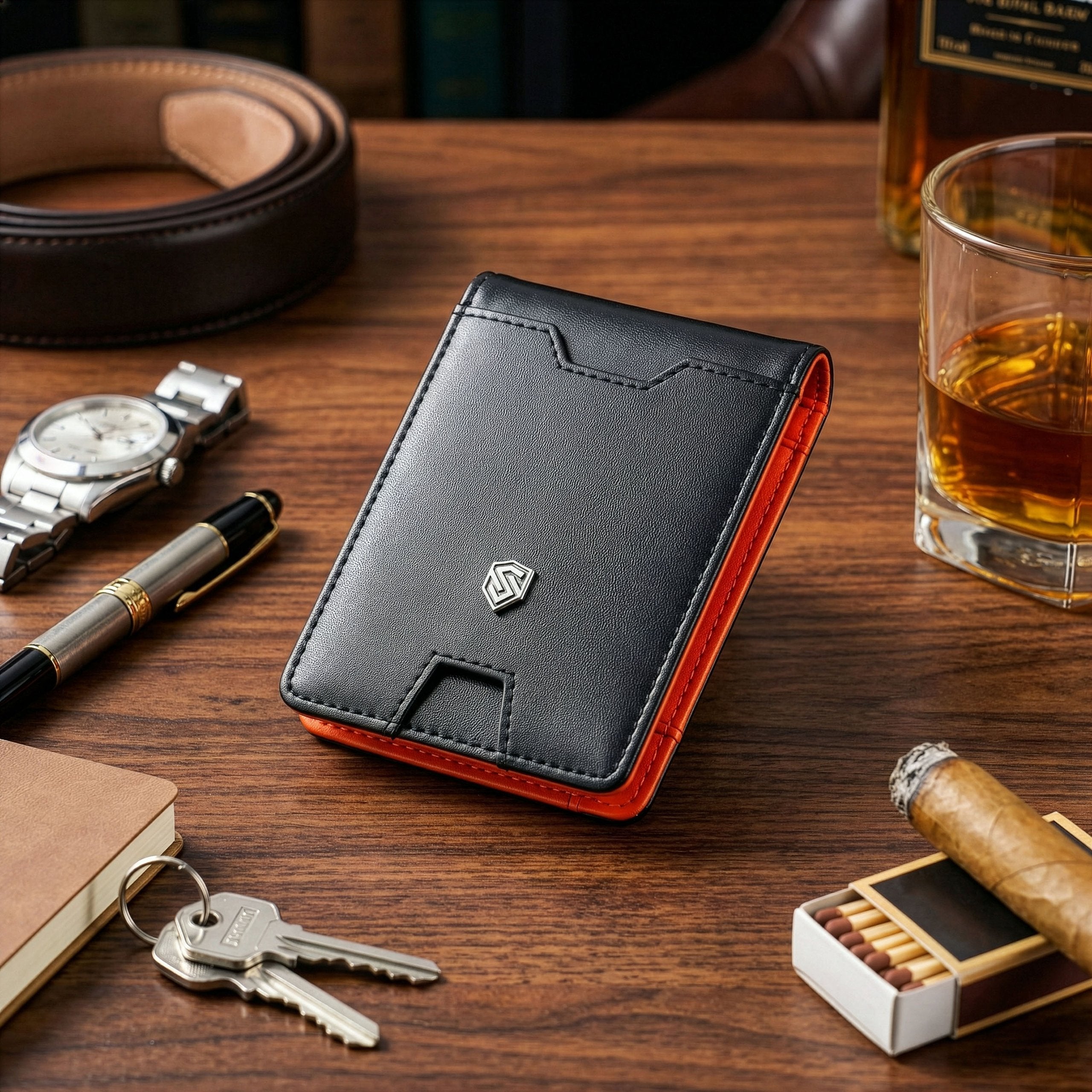 Vīriešu plāns maks, karšu turētājs ar RFID S23 identifikāciju