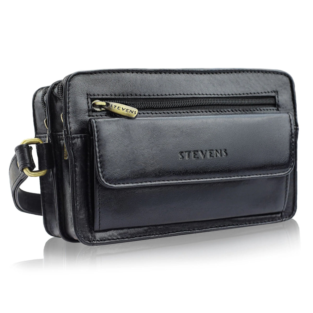 Natūralios odos delninė STEVENS, juoda D39767