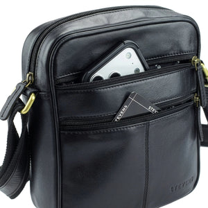 Vyriška odinė rankinė STEVENS, juoda D39775