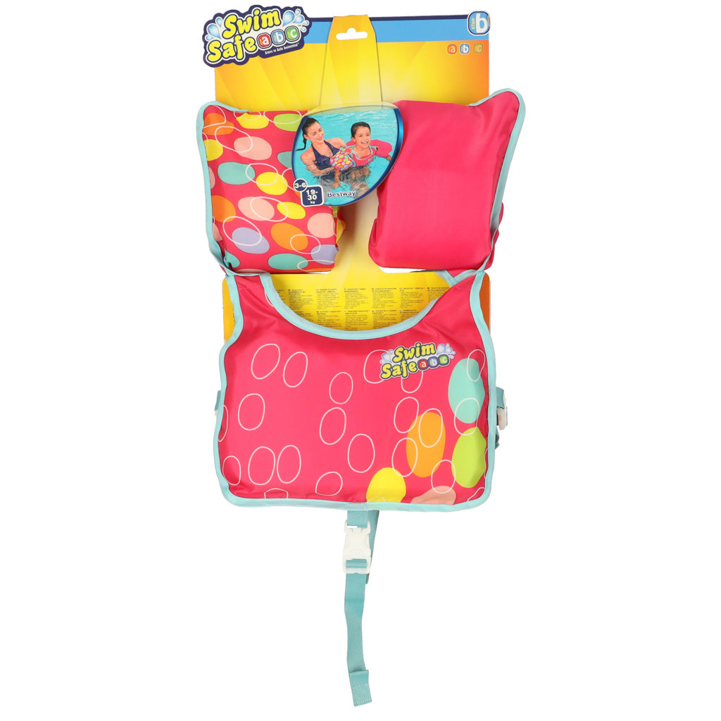 Bērnu peldēšanas veste ar piedurknēm 3-6 gadi. 19-30 kg, rozā