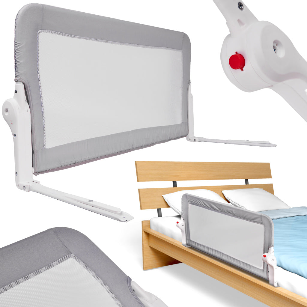 Drošības gultas margas, 150 cm, pelēkas