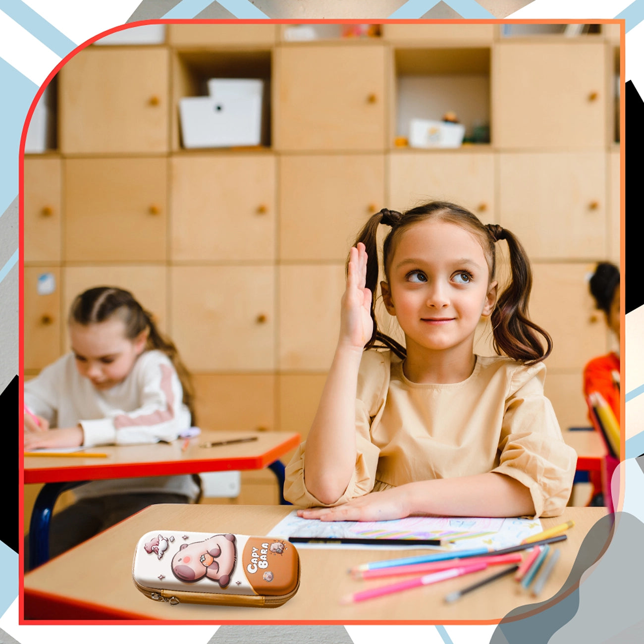 Zēnu un meiteņu zīmuļu maciņš "Capybara" ar rāvējslēdzēju