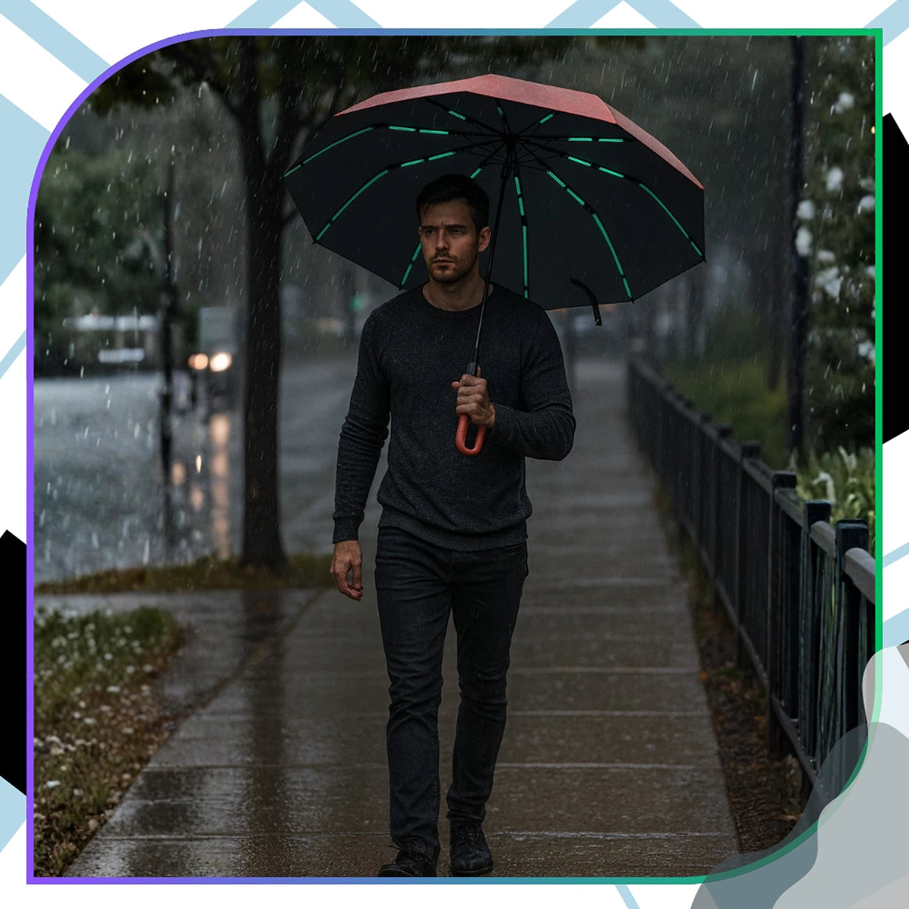 Skārda automātiskais ANTI-UV saliekamais lietussargs sarkans