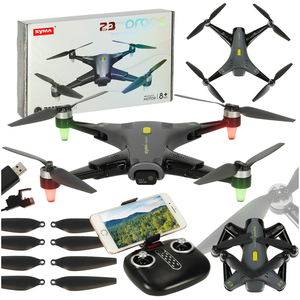 Drons RC Syma Z3PRO 2.4GHz 4 kanālu Wi-Fi melns