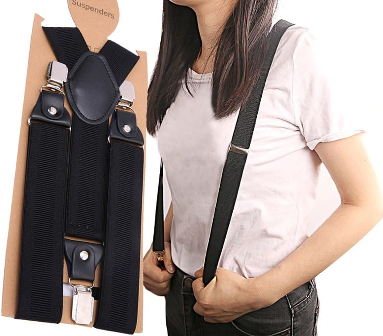 Vīriešu breketes, platas, dubultas, melnas