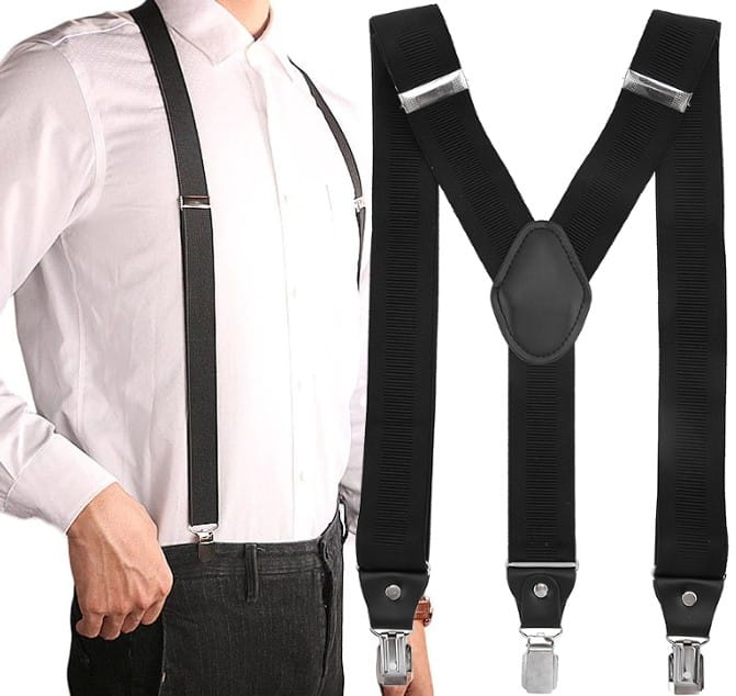 Vīriešu breketes, platas, dubultas, melnas