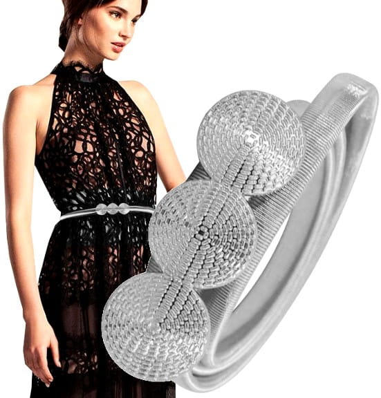 Sidabrinis elastingas metalinis diržas SNAKE D9