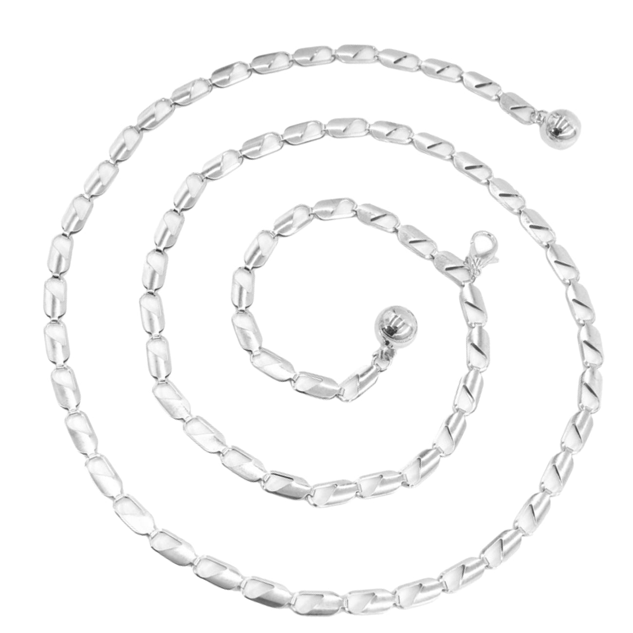 Sidabrinis metalinis grandinėlės diržas suknelėms D23