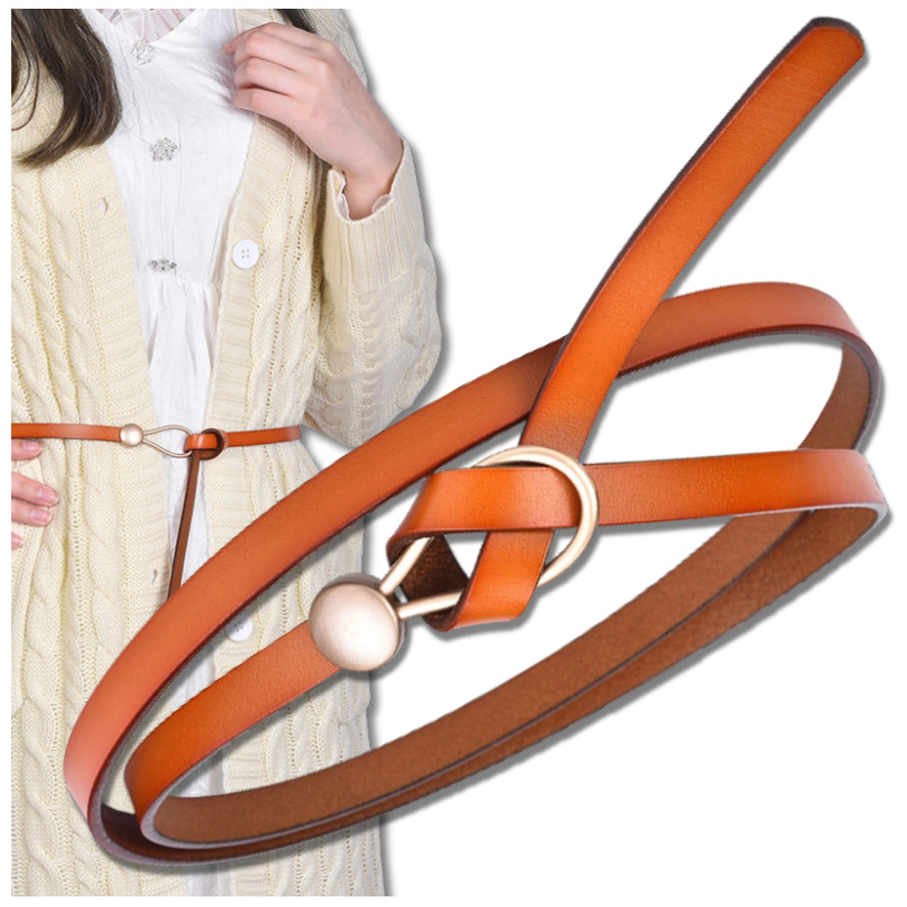 Surišamas siauras dirbtinės odos diržas D16