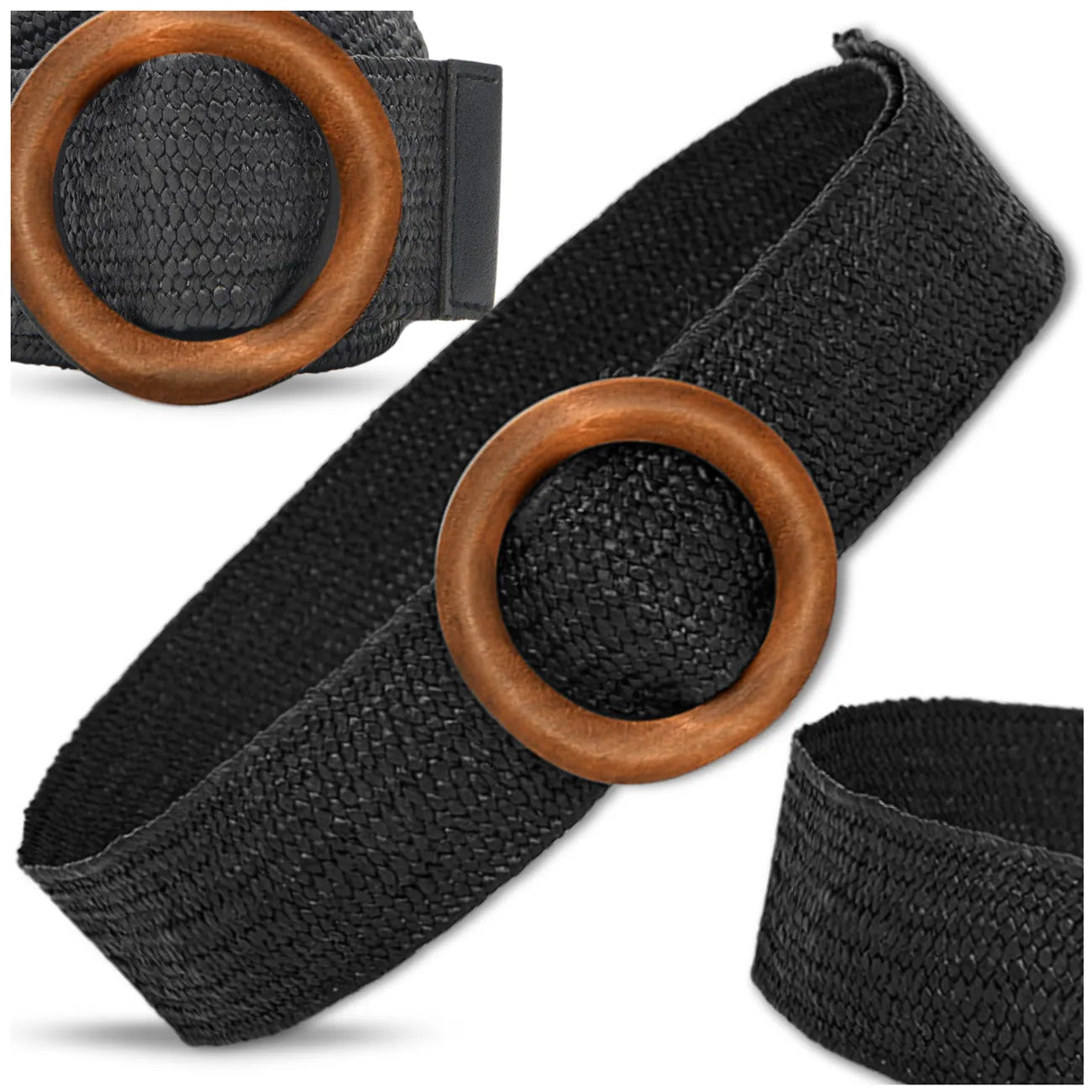 Platus elastingas rafijos diržas su apvalia sagtimi D2