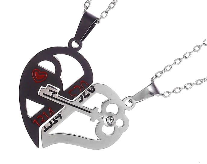 Ķirurģiskā tērauda kaklarota "LABĀKIE DRAUGI" - sirds (2 gab.)