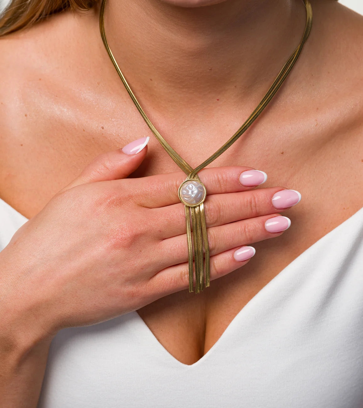 Gara zelta krāsas kaklarota no ķirurģiskā tērauda