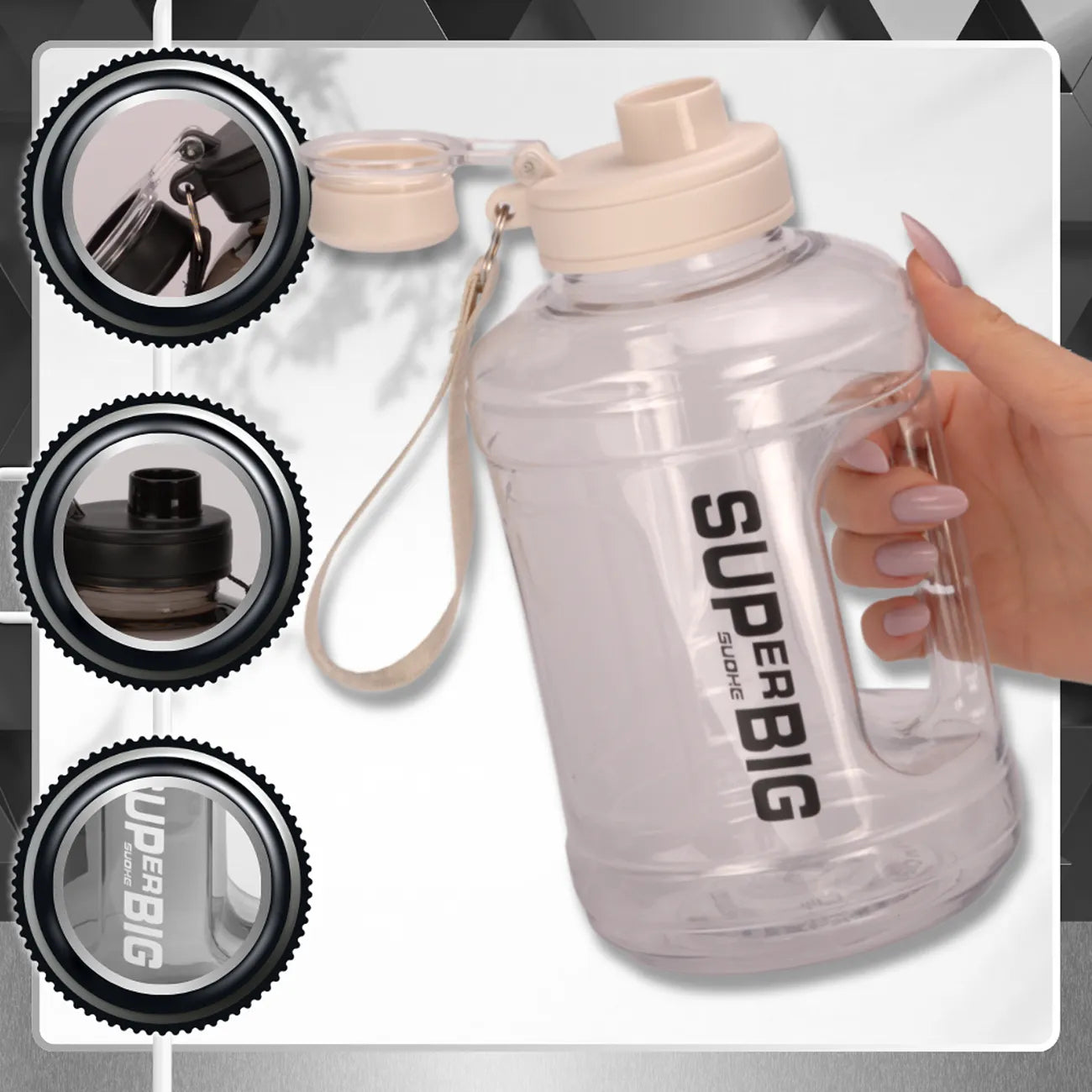 Sporta dzēriena pudele Tressari, 1600 ml, tritāna