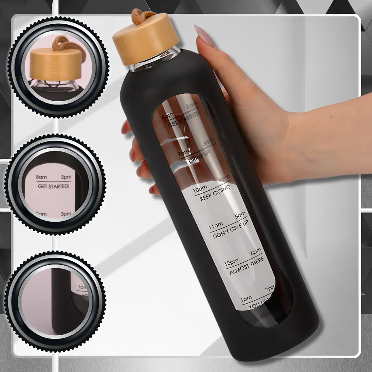 Tressari dzeramā pudele, 1000 ml, stikla