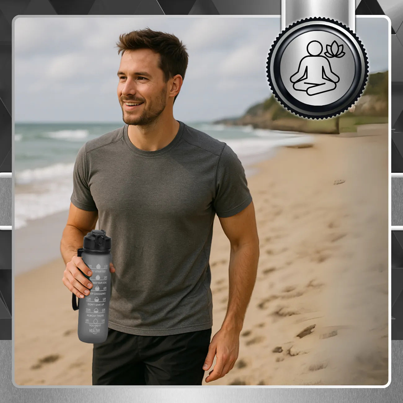 Dzeramā pudele Tressari, 1000 ml, melna