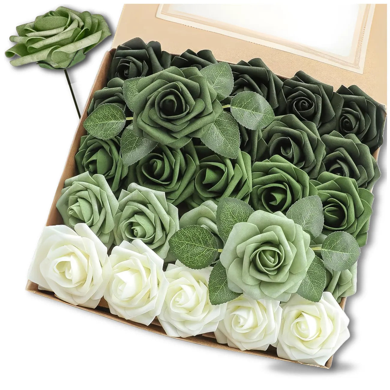 Dekoratīvas mākslīgās rozes, krāsainas, 25 gab.