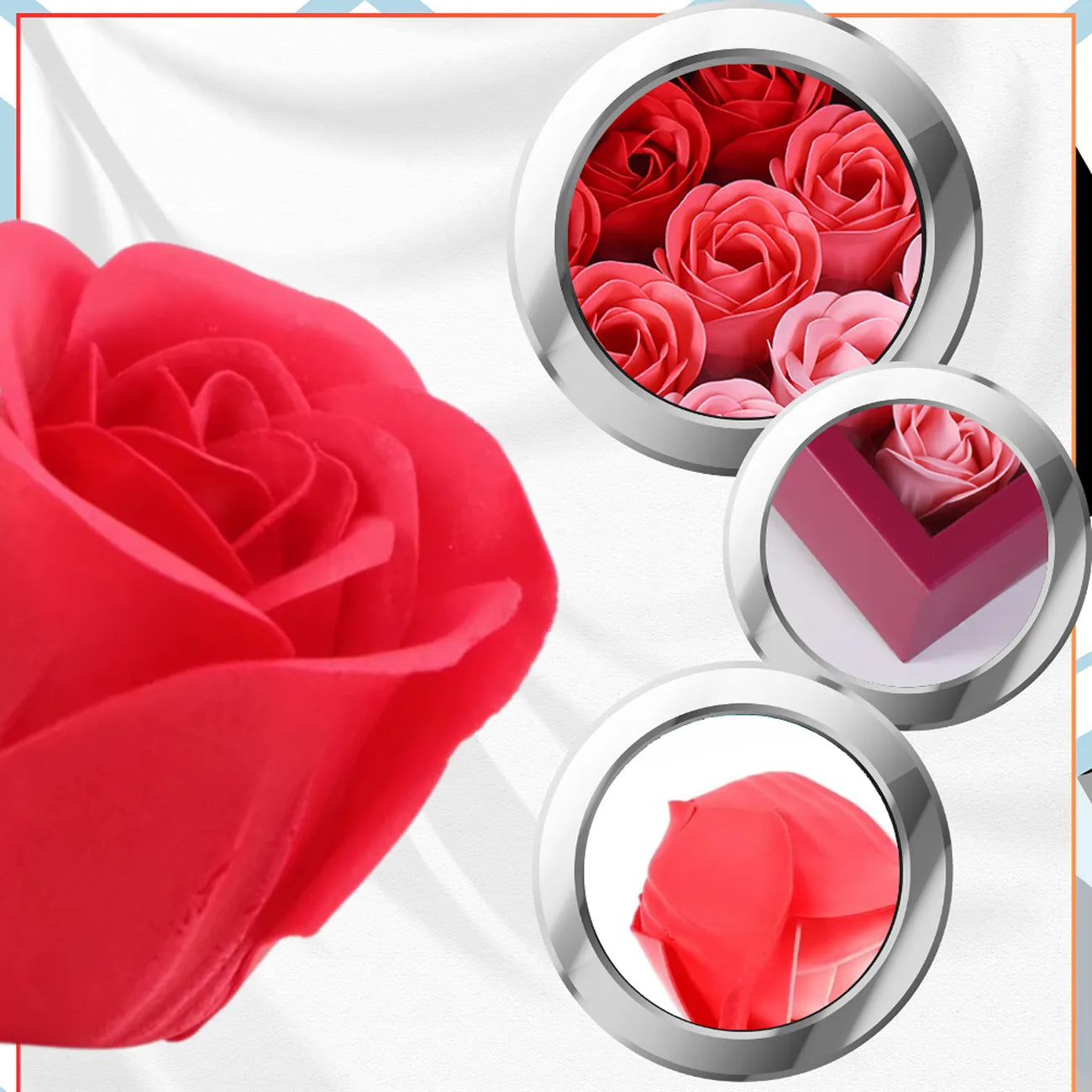 Dekoratīvās ziepes, sarkanas rozes, 9 gab.