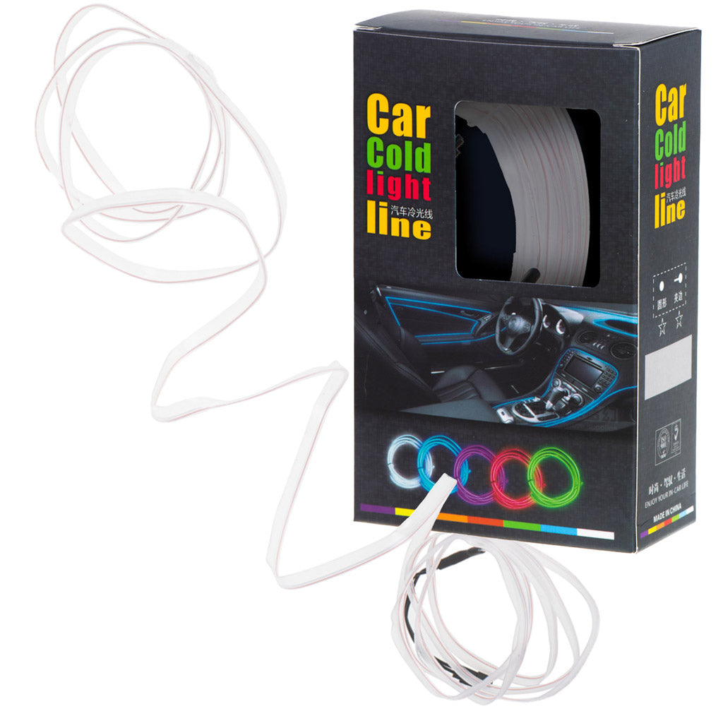 Balta LED apkārtējās vides apgaismojuma lente automašīnai 5m USB/12V