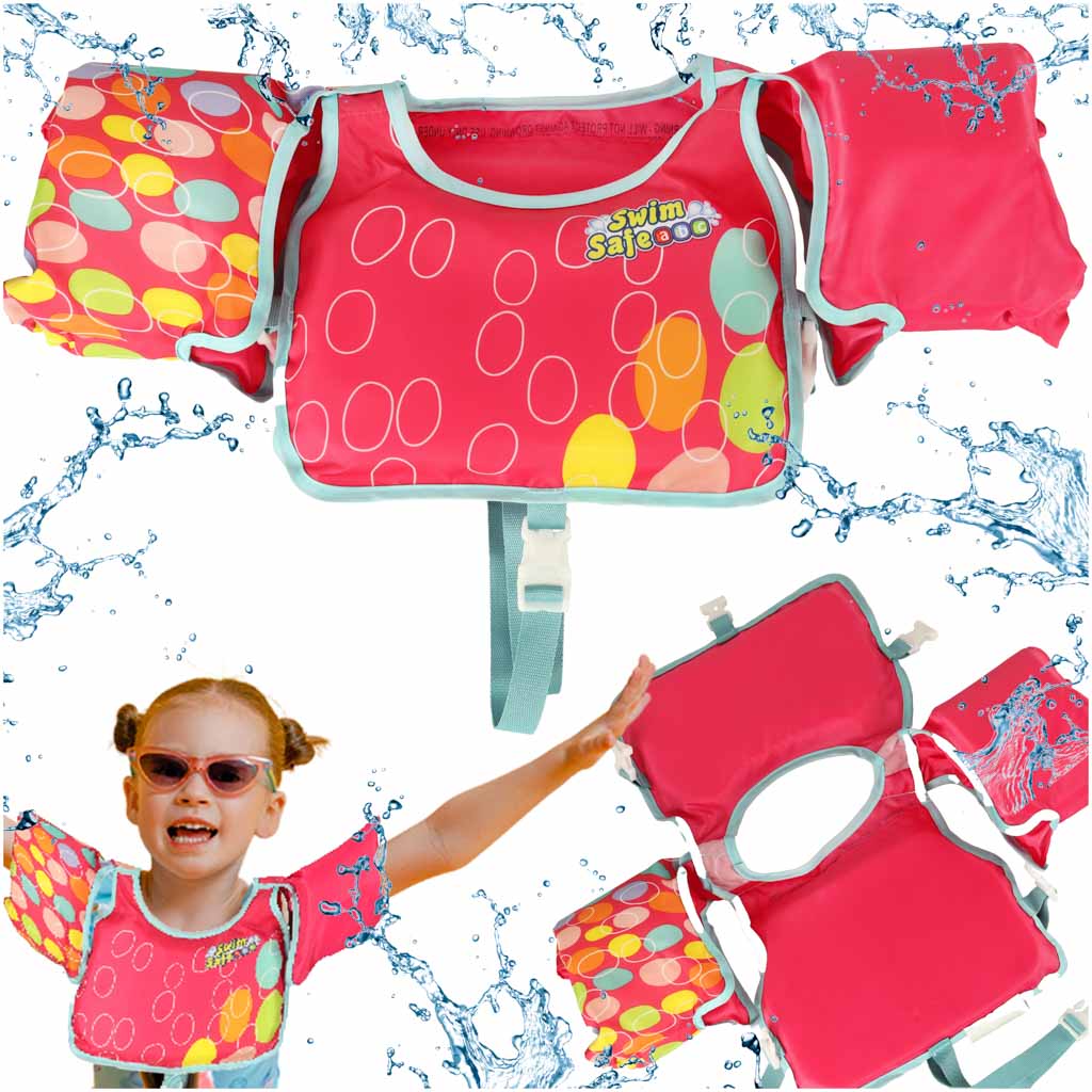 Bērnu peldēšanas veste ar piedurknēm 3-6 gadi. 19-30 kg, rozā