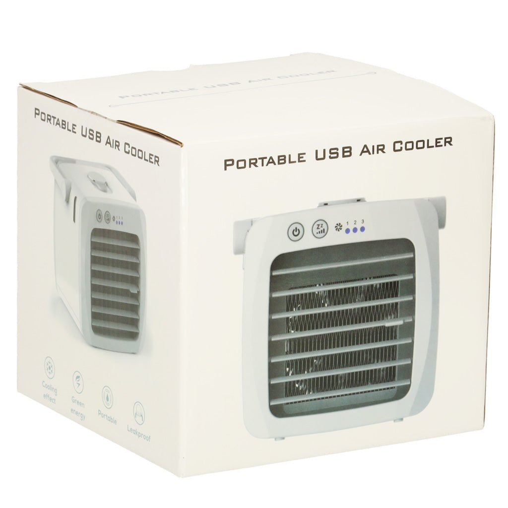 Pārnēsājams USB balts gaisa kondicionieris-ventilators-mitrinātājs