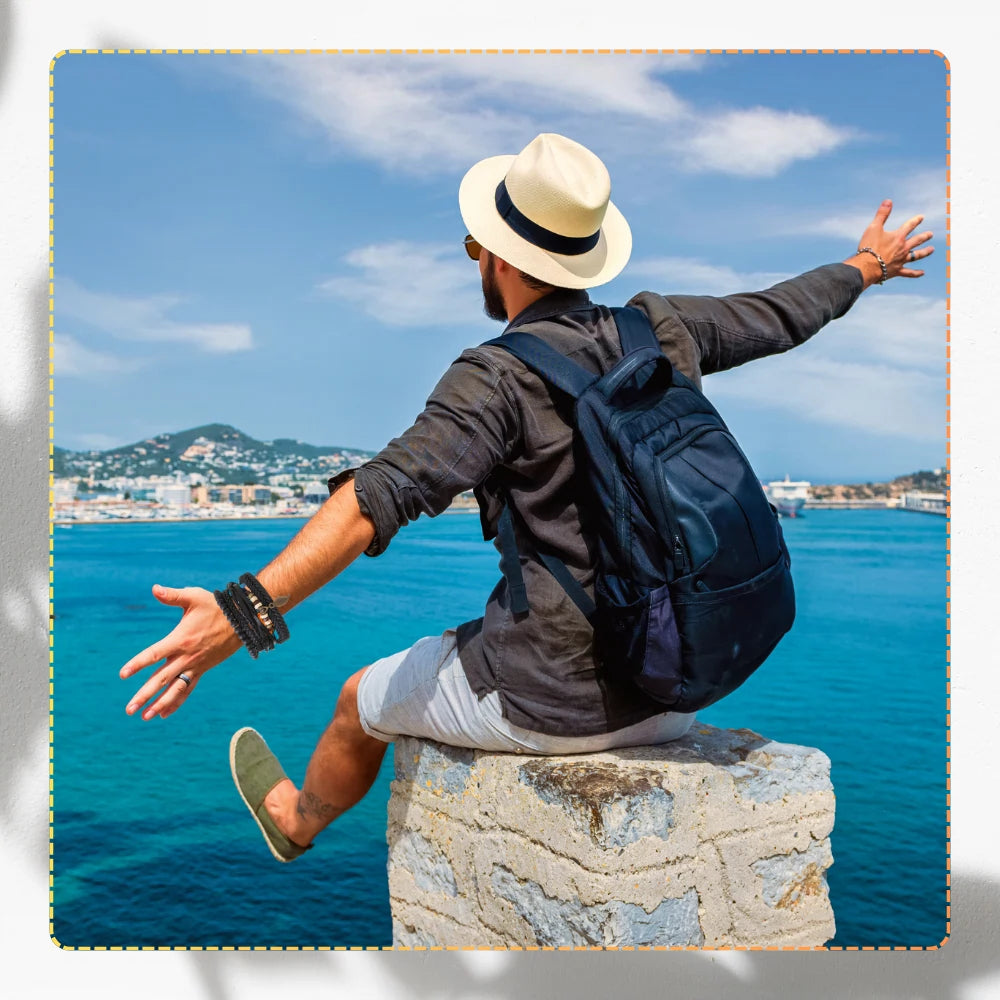 Vīriešu ādas rokassprādzes komplekts ar pērlītēm