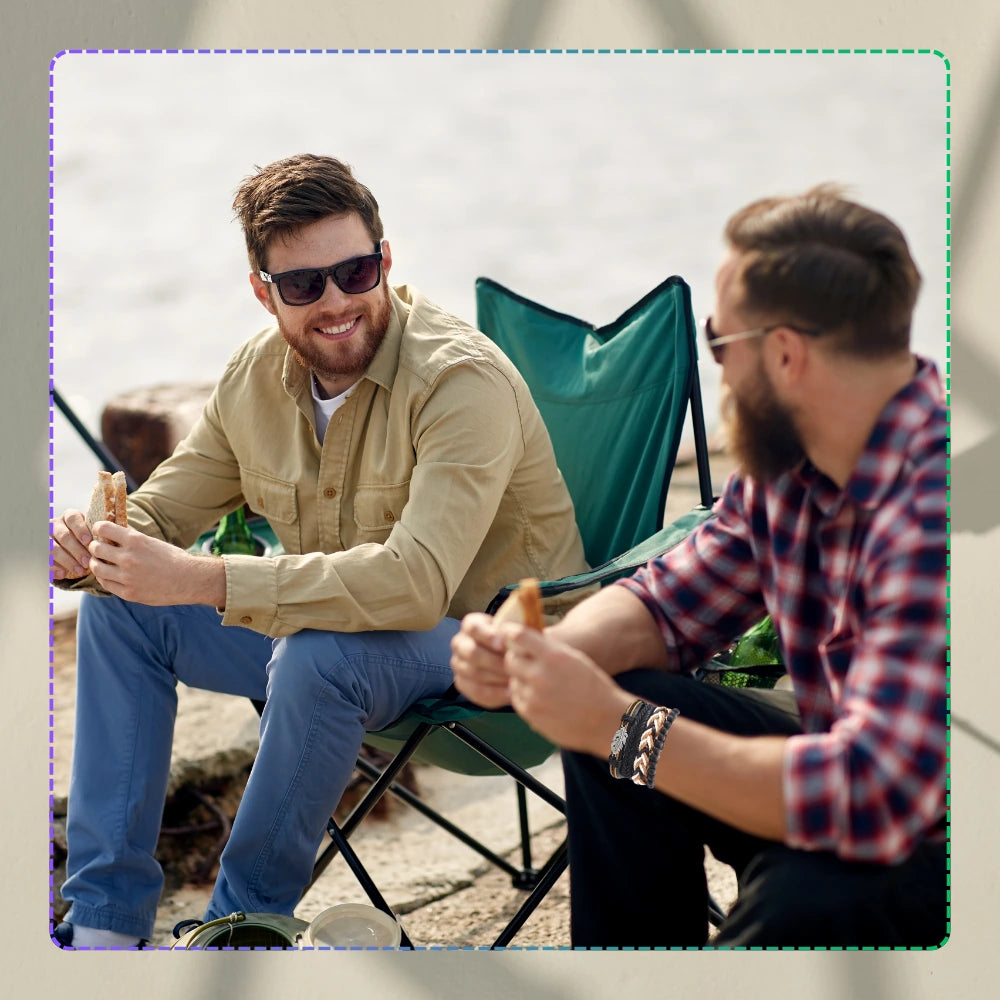 Vīriešu rokassprādzes komplekts ar pērlītēm un kulonu