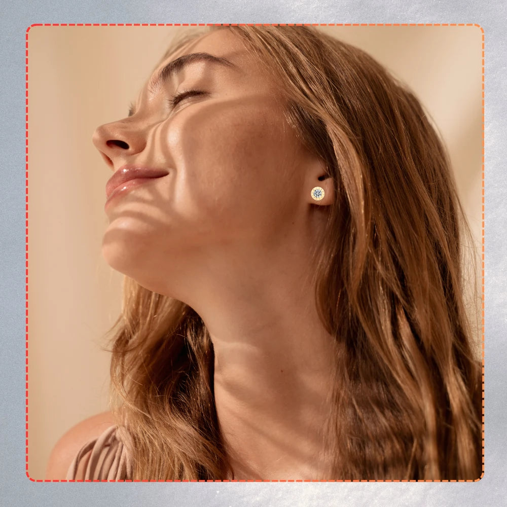 Zelta auskari ar cirkoniem, ķirurģiskais tērauds