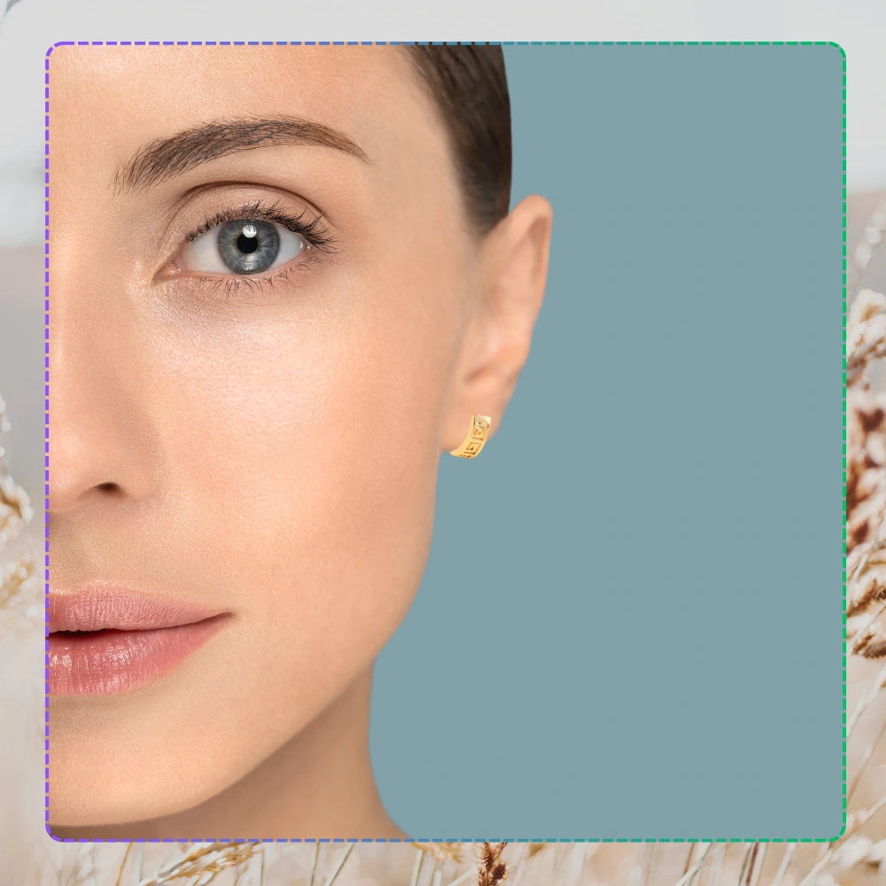 Zelta krāsas ažūra auskari, ķirurģiskais tērauds